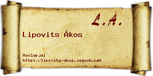 Lipovits Ákos névjegykártya